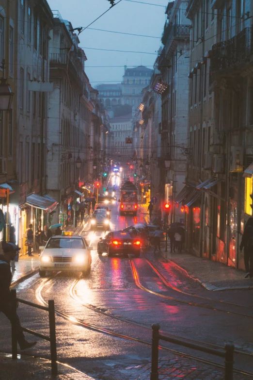 an empty street is pictured with lots of traffic