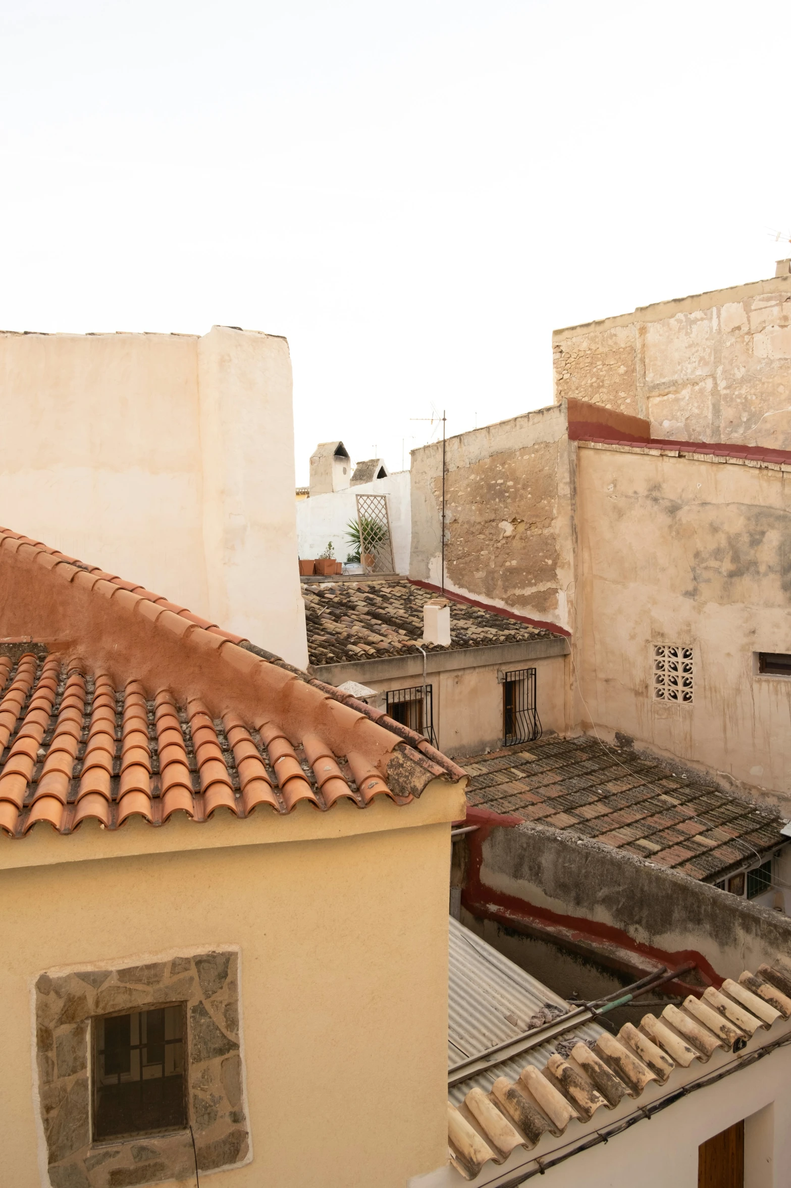 roofs in a courtyard of a small town