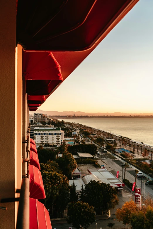 a window view looking out at the beach