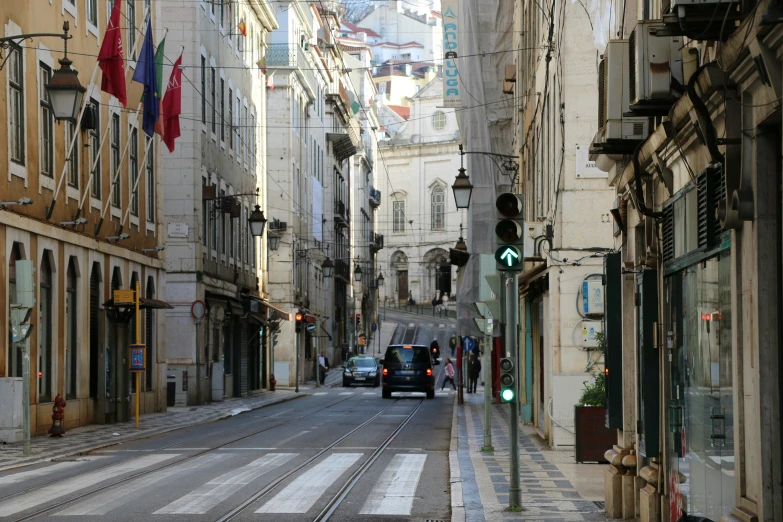 there are people that can be seen walking around the street