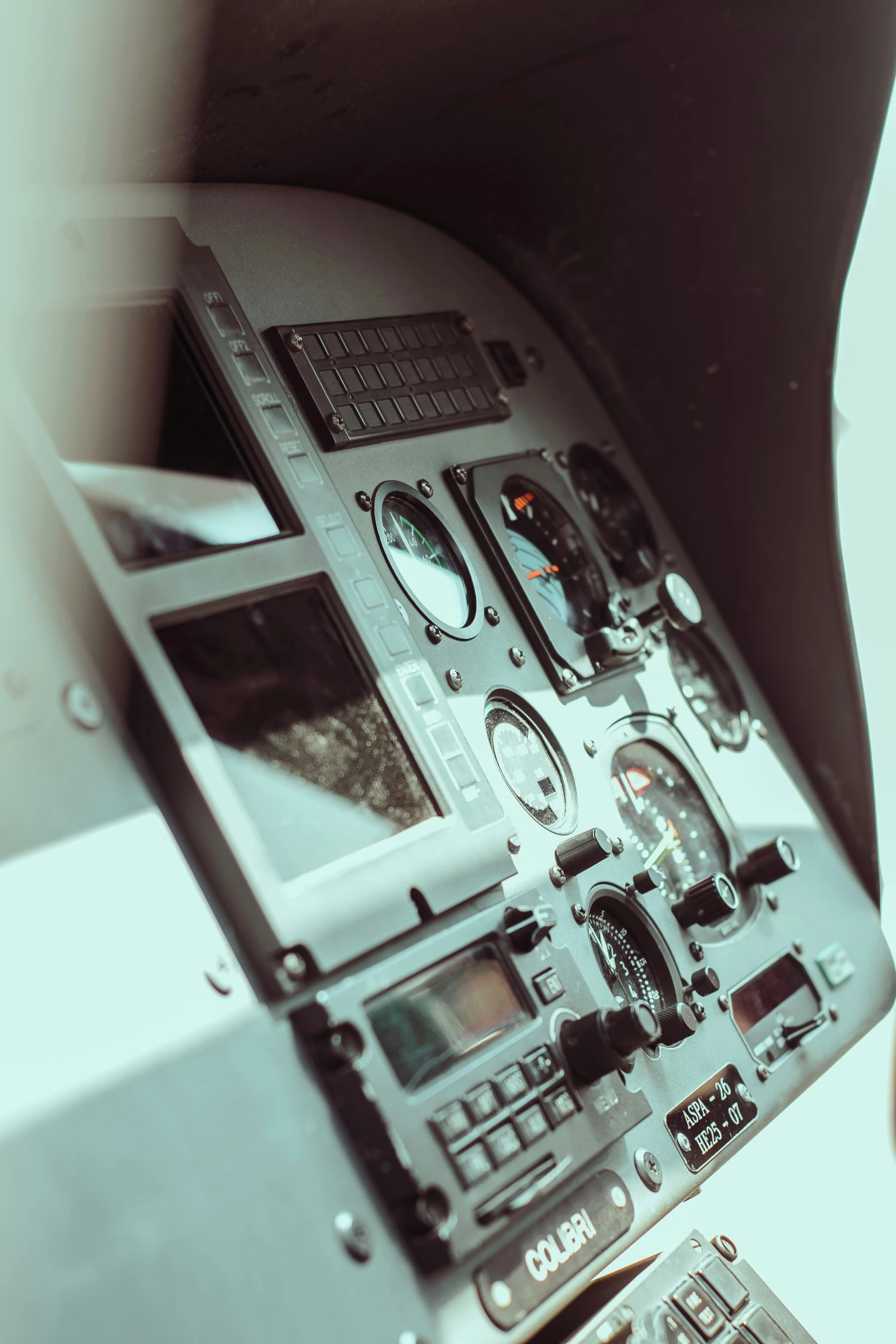 a view inside a cockpit of an airplane