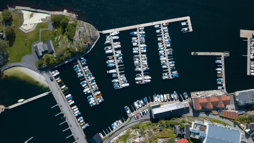 a po taken from the air of a marina