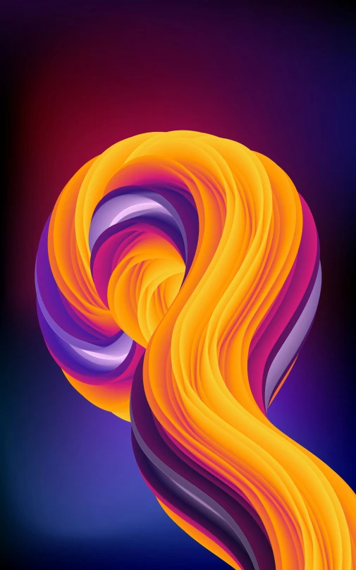 a drawing of orange and purple wavy lines