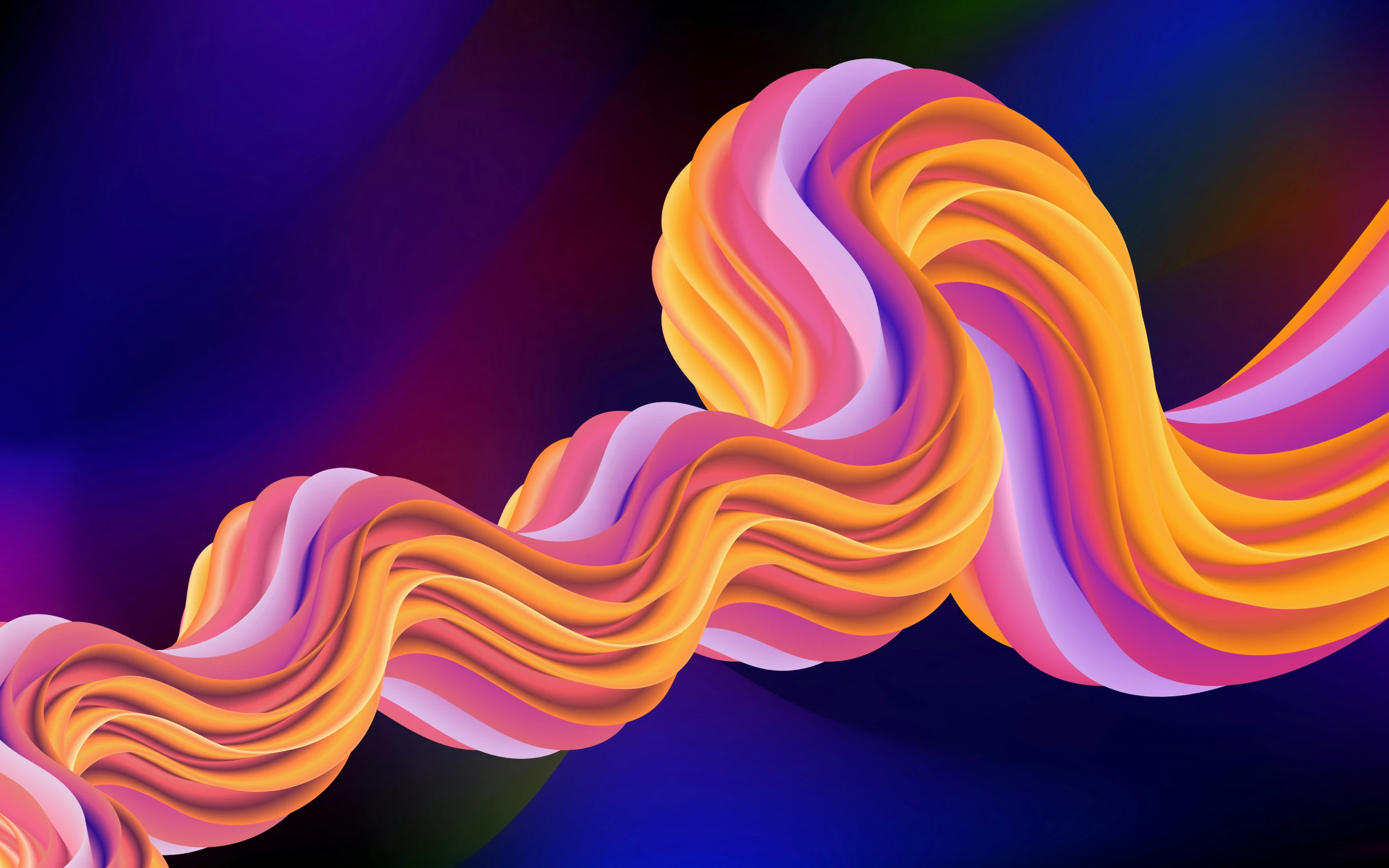 abstract art in 3d po and background of colored waves