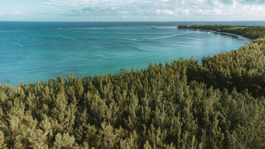 the water is calm and blue on an overcast day