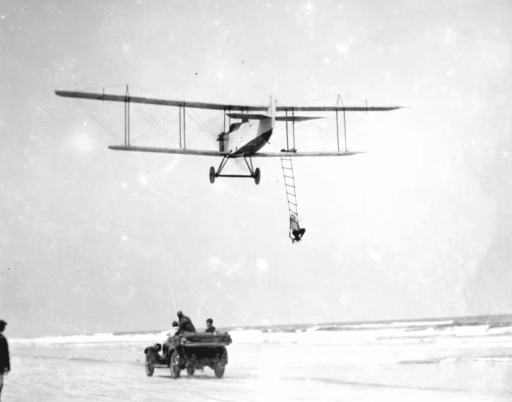 a black and white po of an old plane