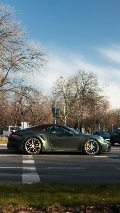 two cars are passing each other on the street