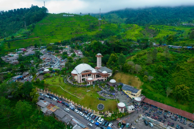 this is a aerial view of a large town