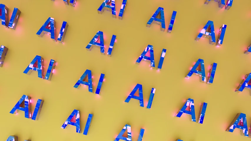 letter images with red, blue, and yellow lights on the upper letters