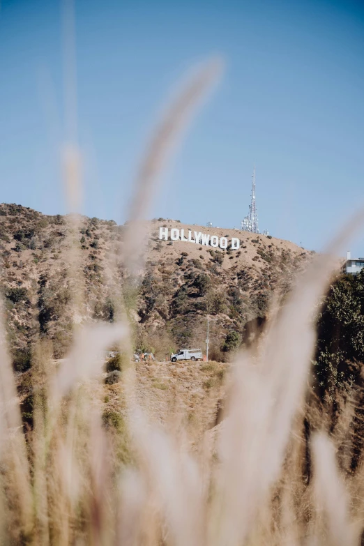 this is the hollywood sign that was atop a hill