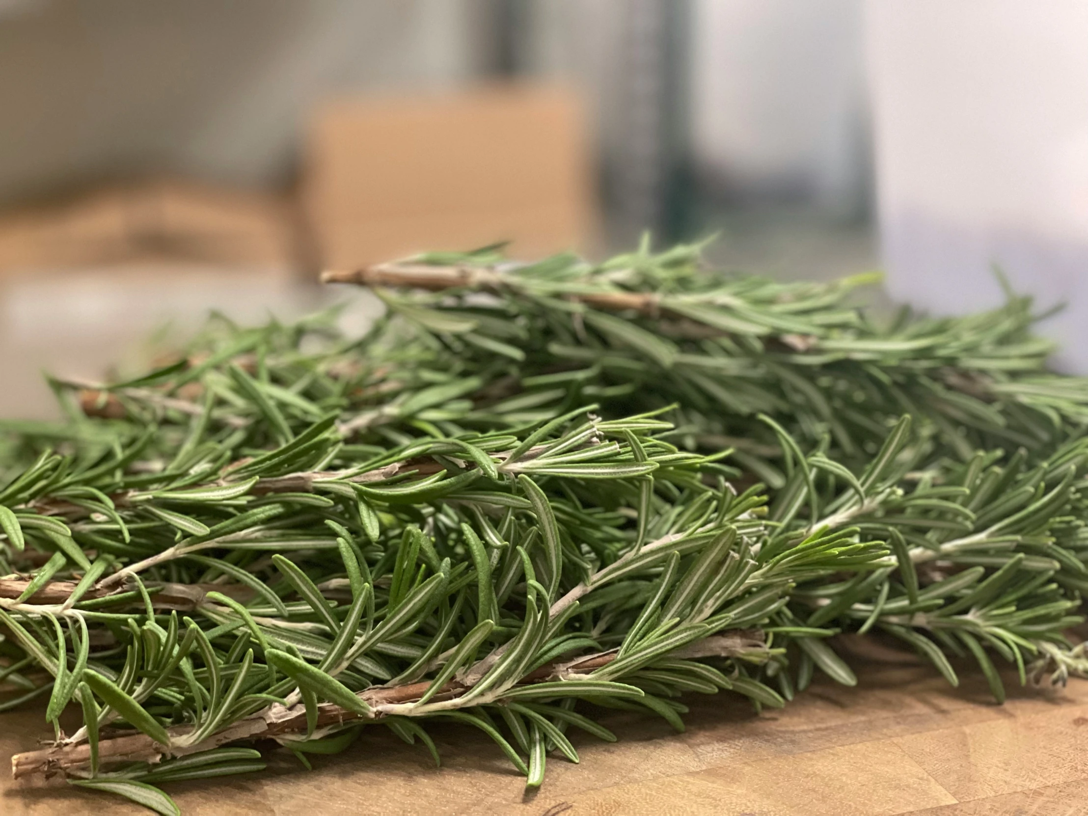 rosemary on the counter for preparation in preparation of cooking