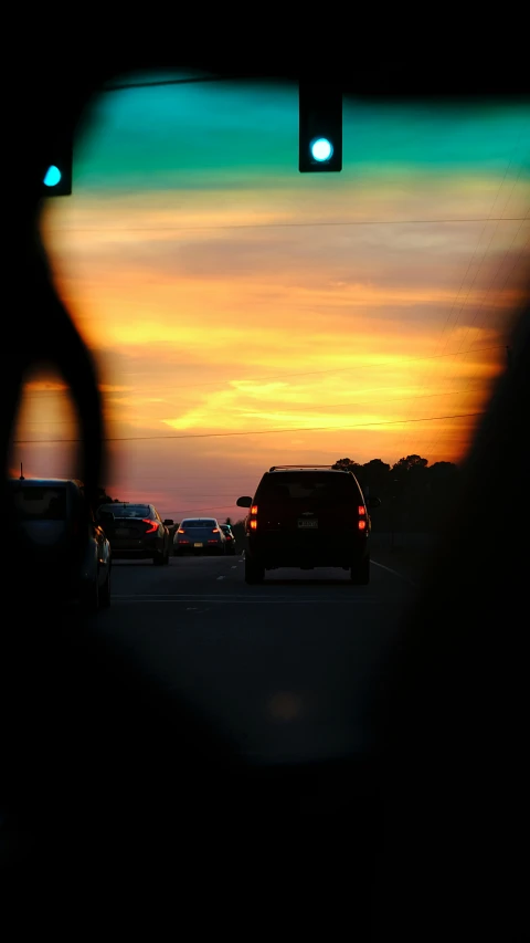 view from the passenger seat of a passing car in traffic