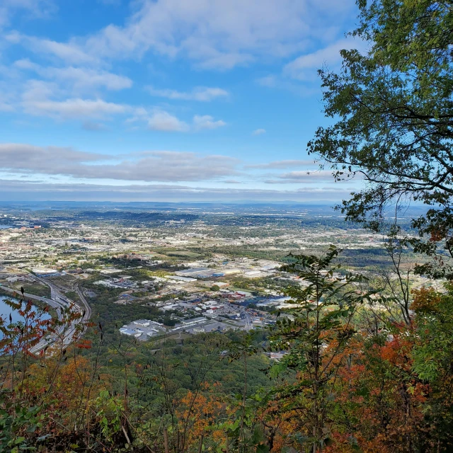 view from a top of a hill of the city