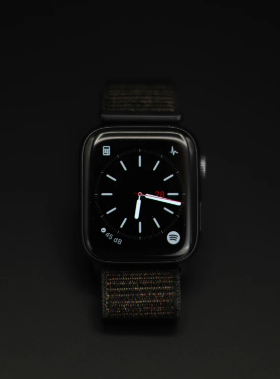 a square clock on an apple watch