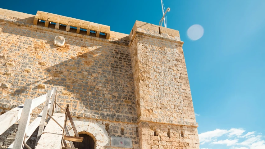 an old building with a tower is shown