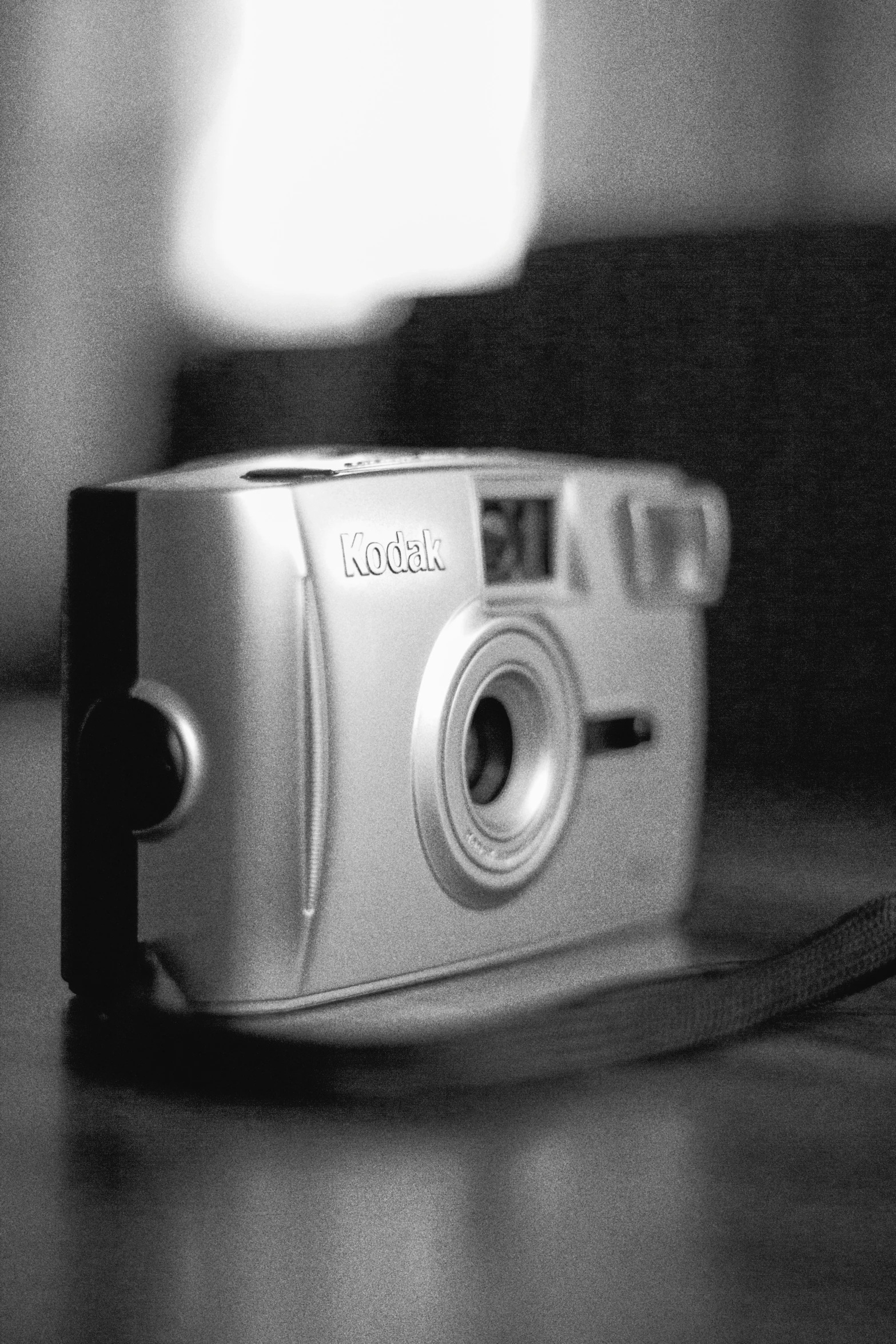 a camera sitting on a desk in a room