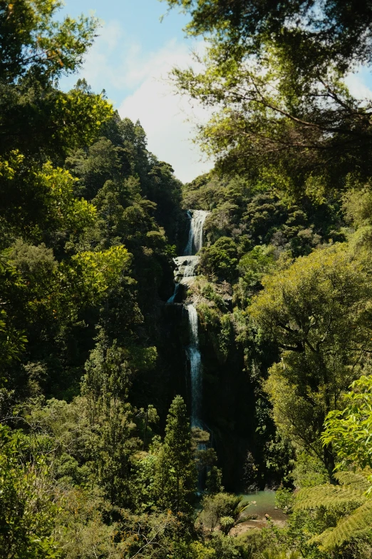 a view of the waterfall in the distance