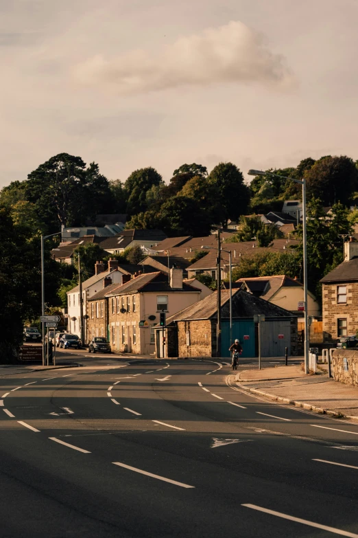 a street with lots of houses lined up on both sides