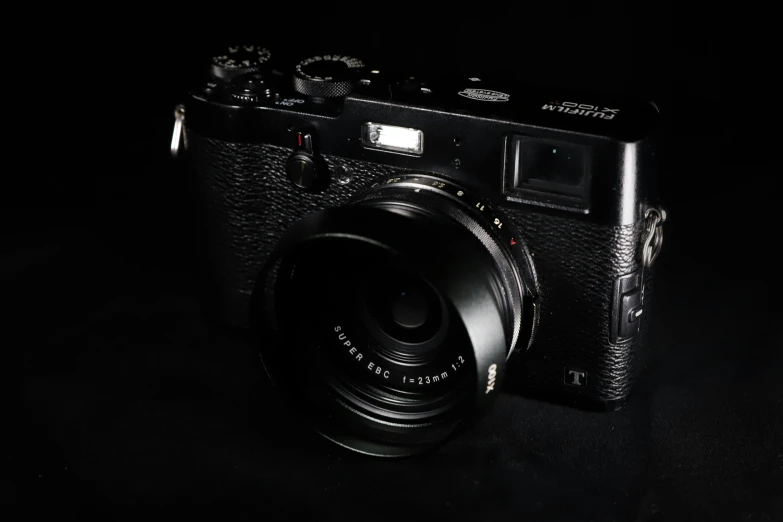 the leica is pographed against a black background