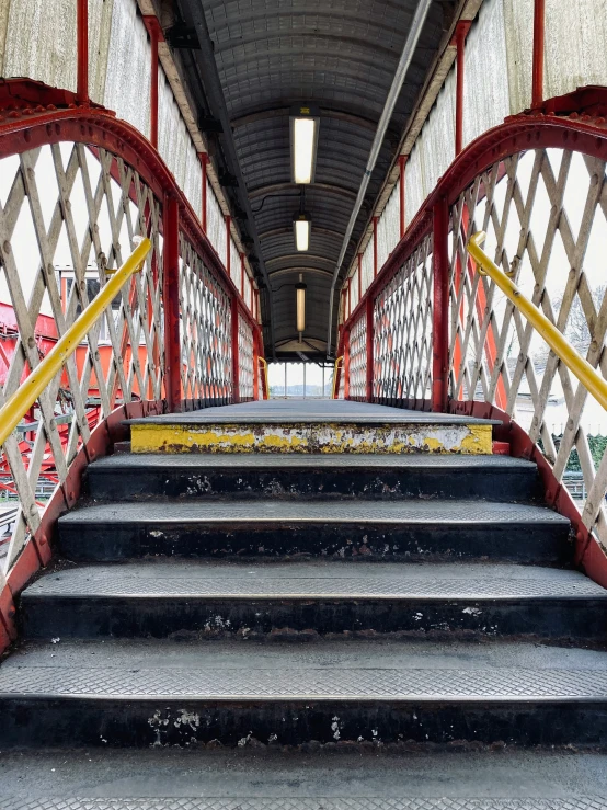 an overhead view of a building staircase