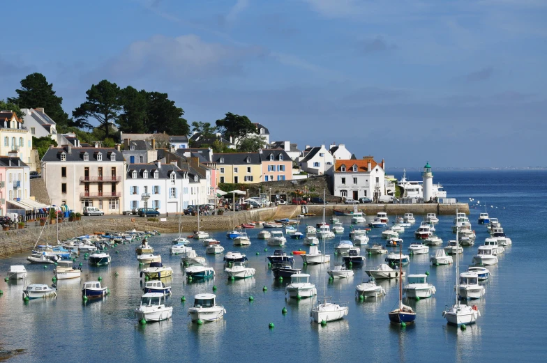 this is an image of many boats in the water