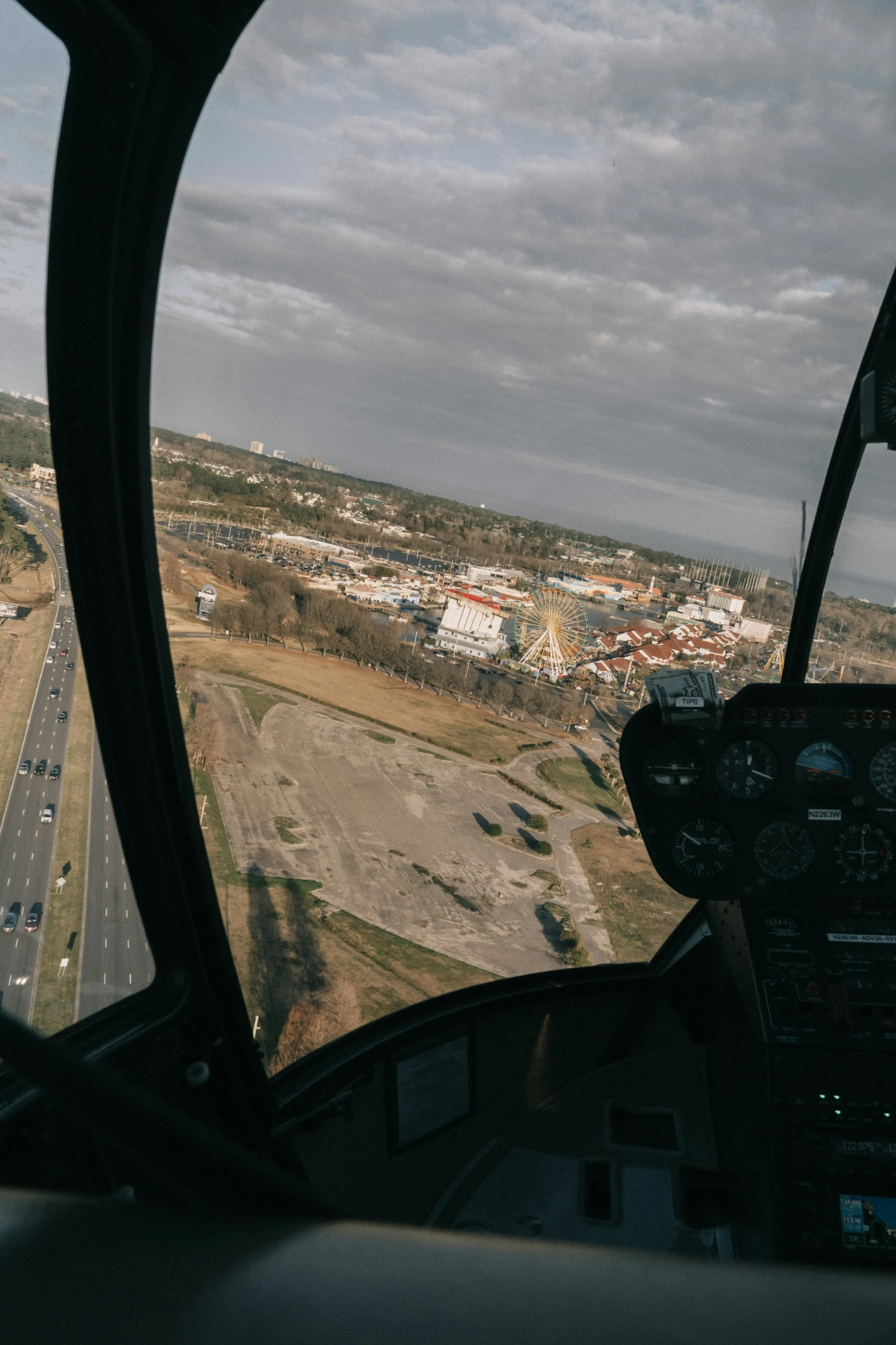 a plane's view of a runway from the inside of it