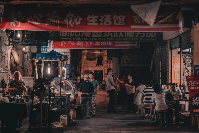 a busy street filled with lots of people