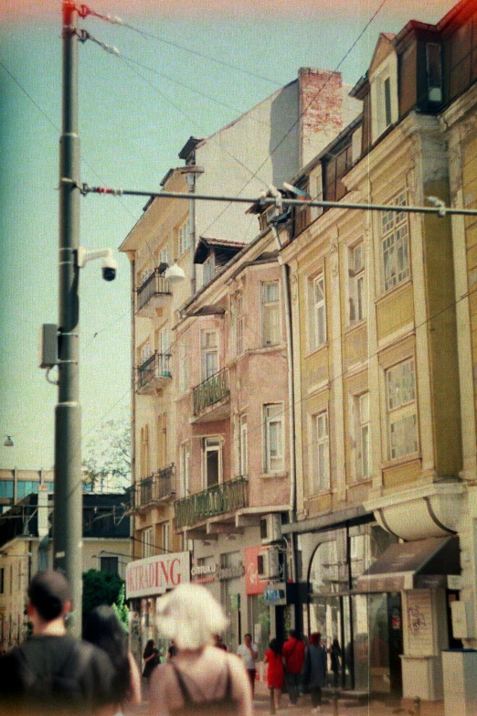 a blurry pograph shows people in an intersection