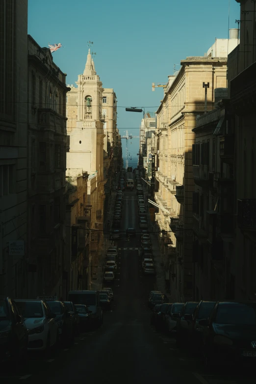 an old looking street in an older part of the city