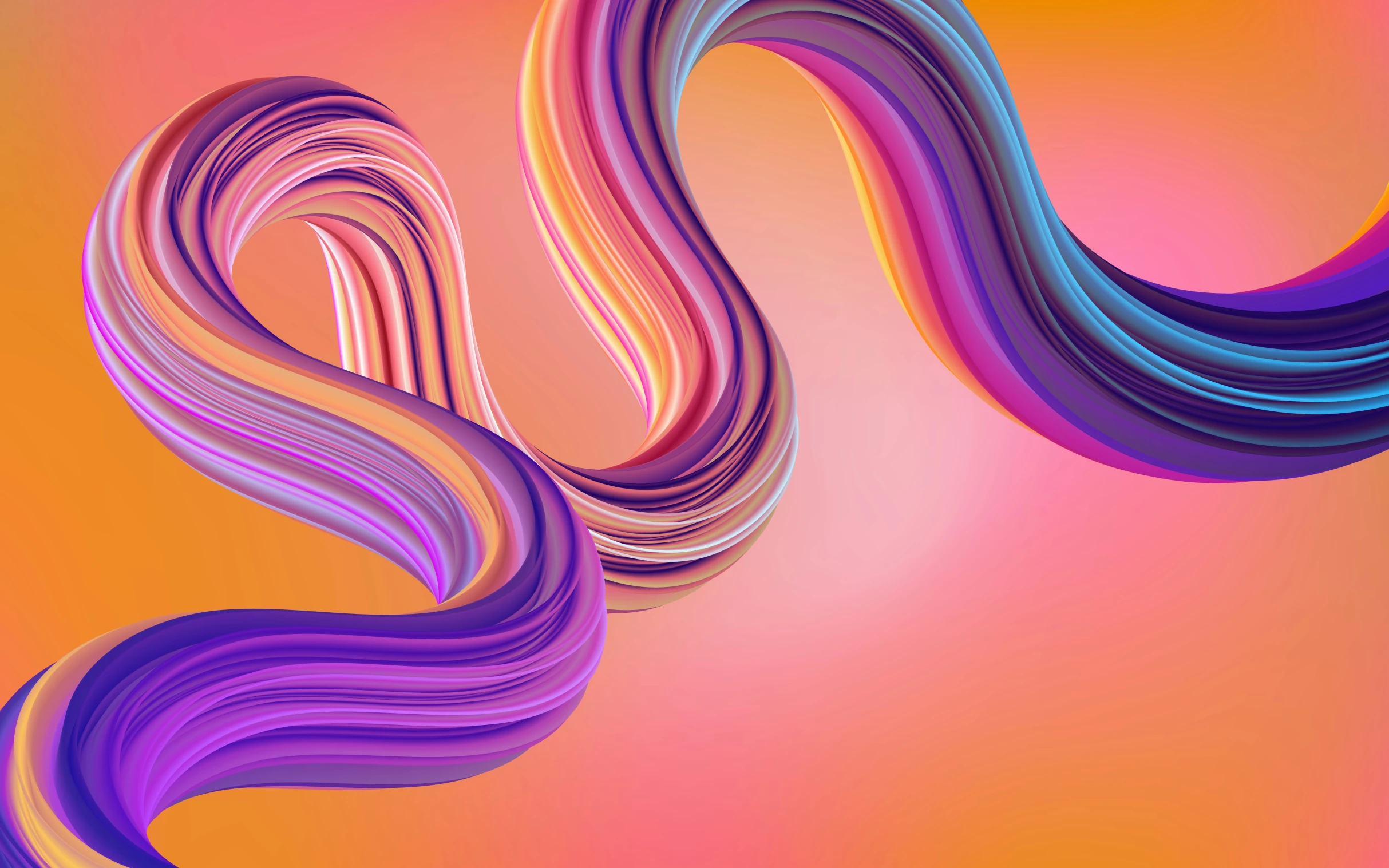 an abstract, colorful, wavy shape