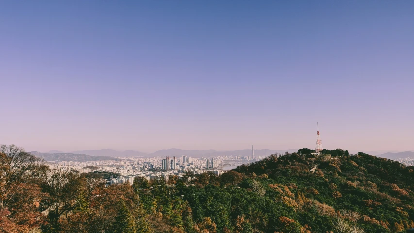 a city seen from the top of a mountain