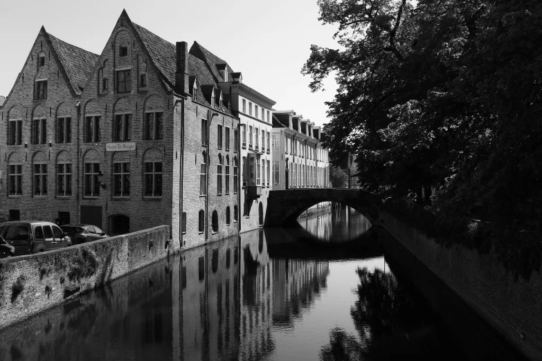 the building is on either side of the canal