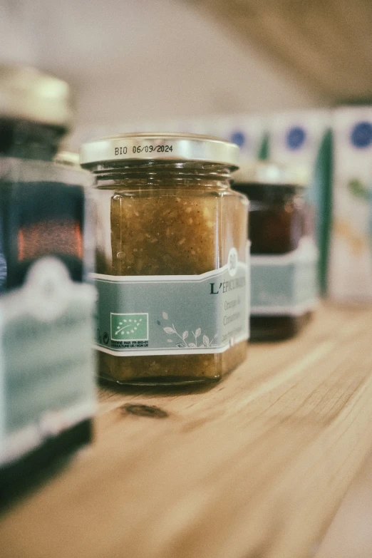 jars of spices on the counter top