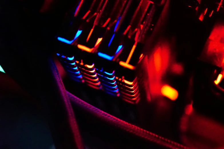 a close up image of a keyboard in the dark