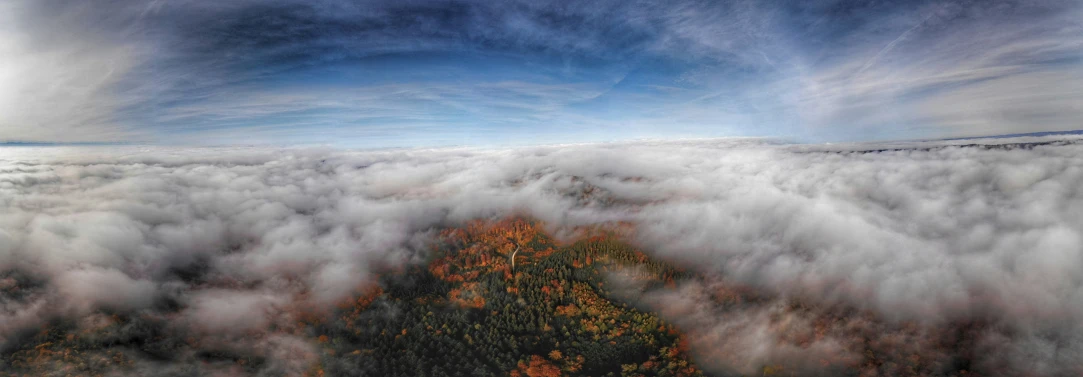 an aerial view of some very thick clouds