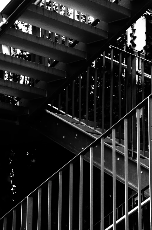 black and white pograph of a metal railing