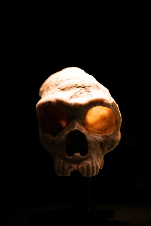 a skeleton is shown with glowing eyes