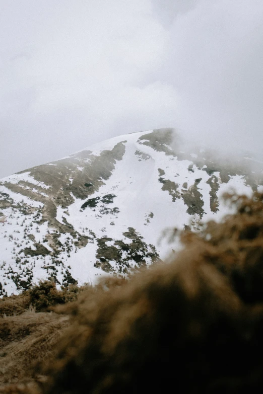 a po taken from a mountain top showing the mountains covered in snow