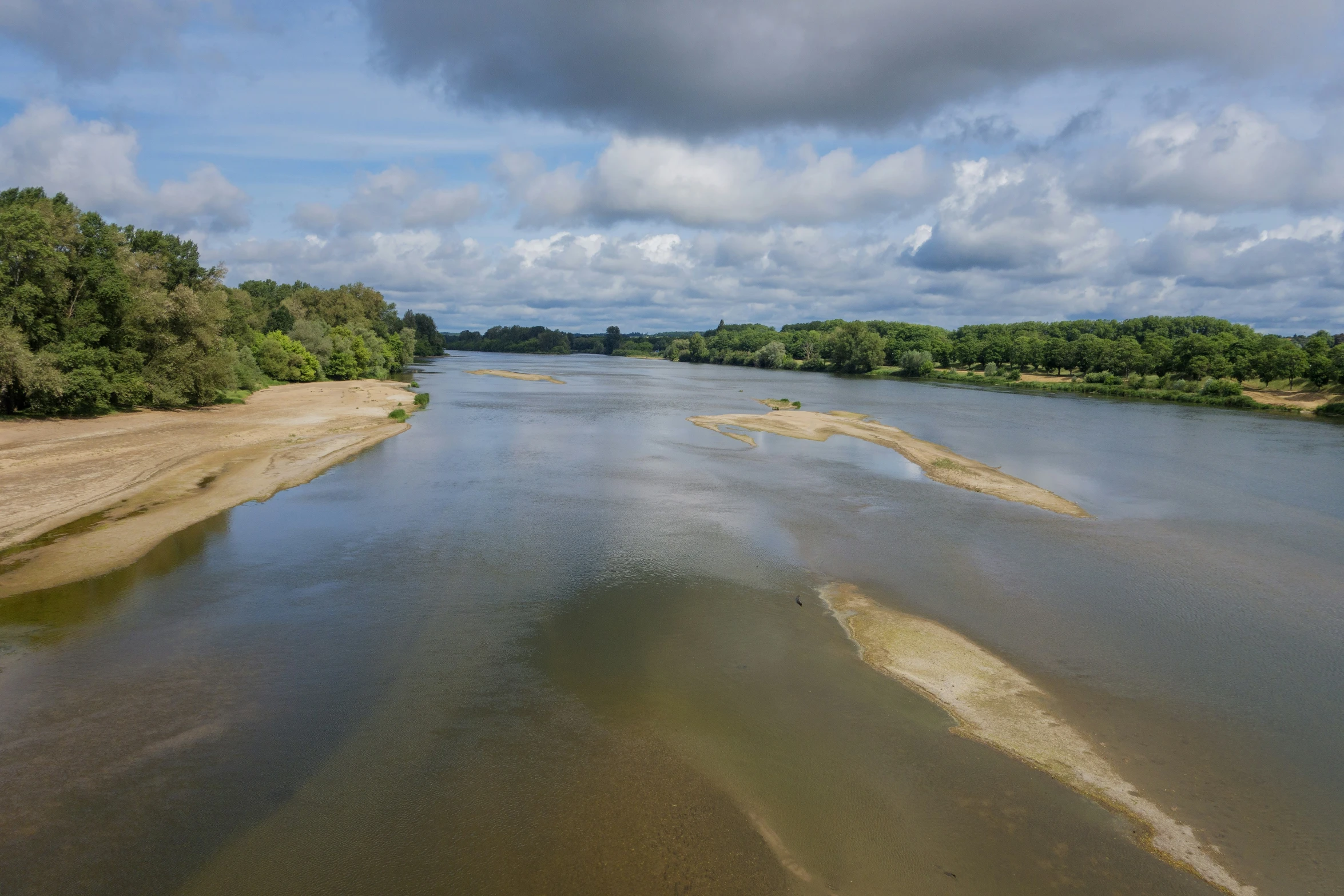 an aerial s of a river and trees