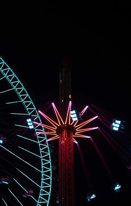 a large wheel on a dark night of nights