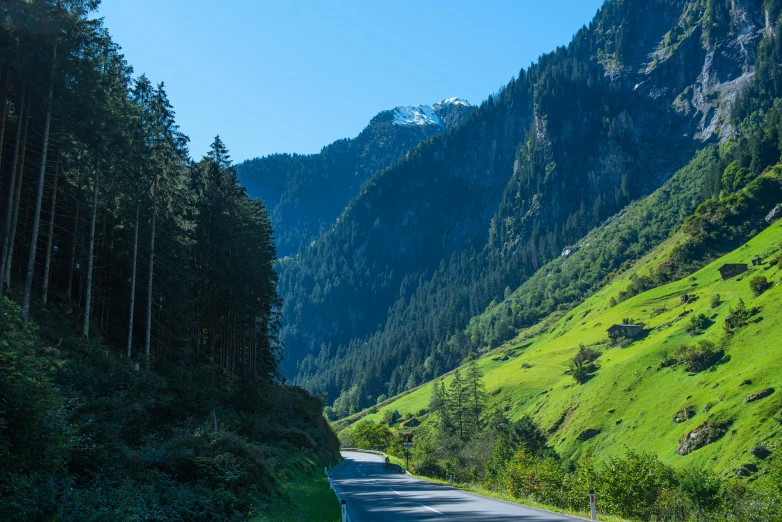 an image of a road going uphill