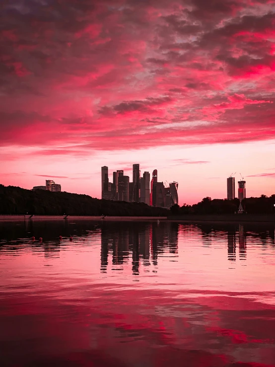 a view of a city from the water