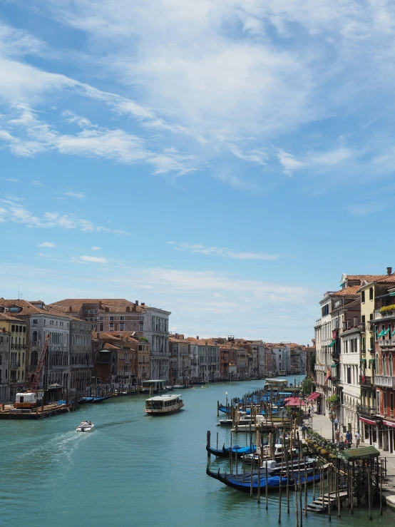 several buildings line the edge of this waterway