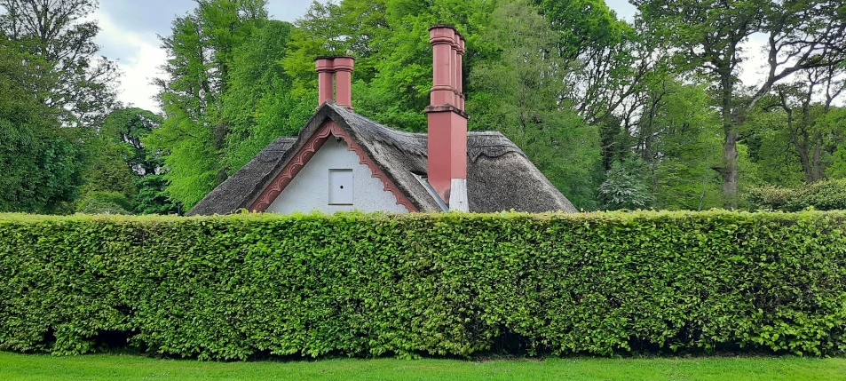 a house sitting on top of a lush green field