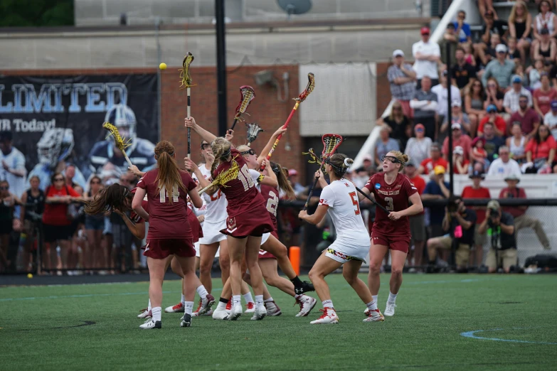 the women's lacrosse team is celeting after winning their first game