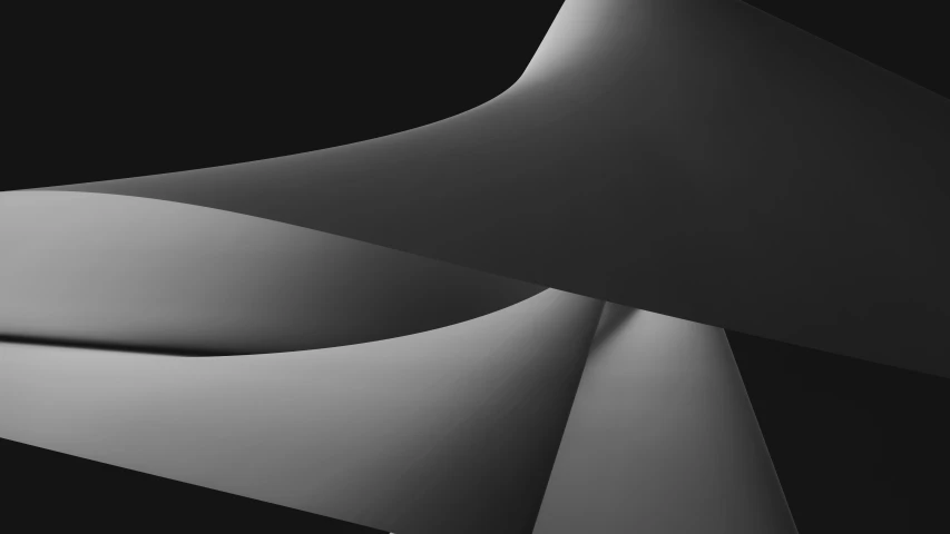 a series of curved shapes in white and black