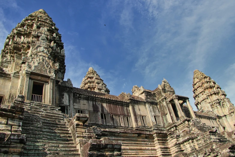 an old building built into the sides of another structure