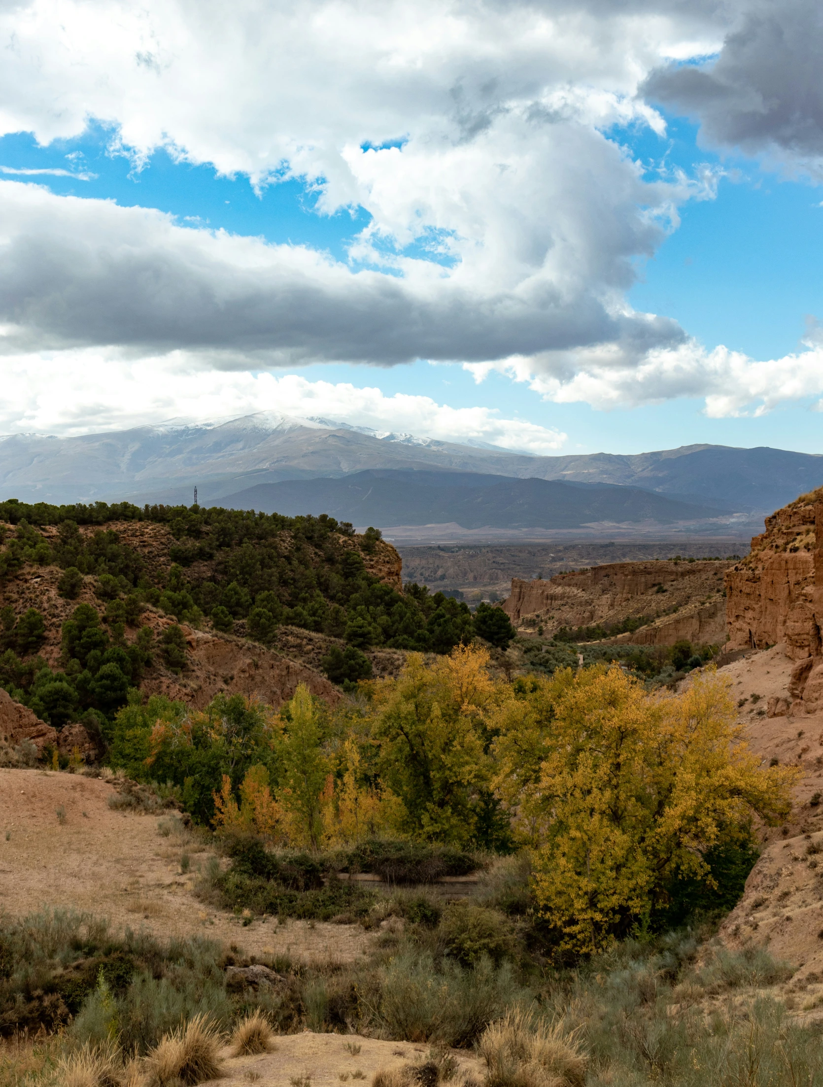 a view from the top of a mountain looking over a desert