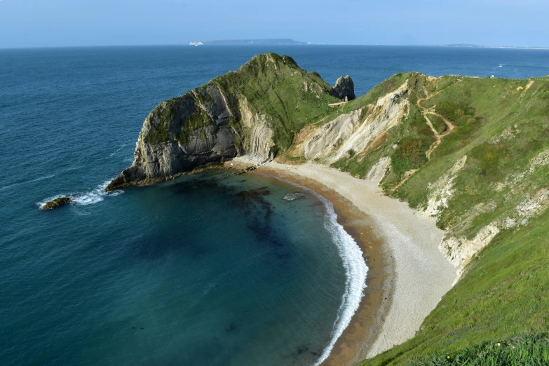 there is an island that looks to have waves in it