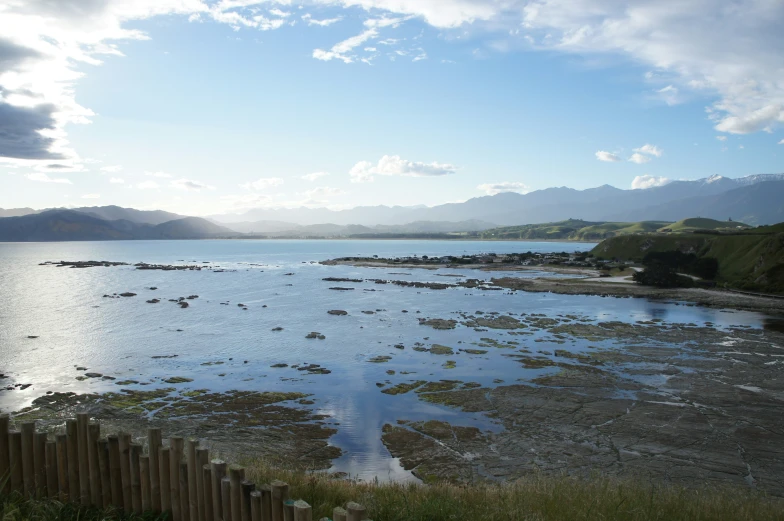 the view from a scenic area looking at a bay